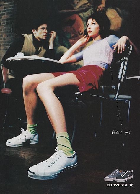 🖇 on Twitter: "90s converse ad cr justseventeen… " Woman Sitting, A Chair, Shut Up, A Woman, Converse