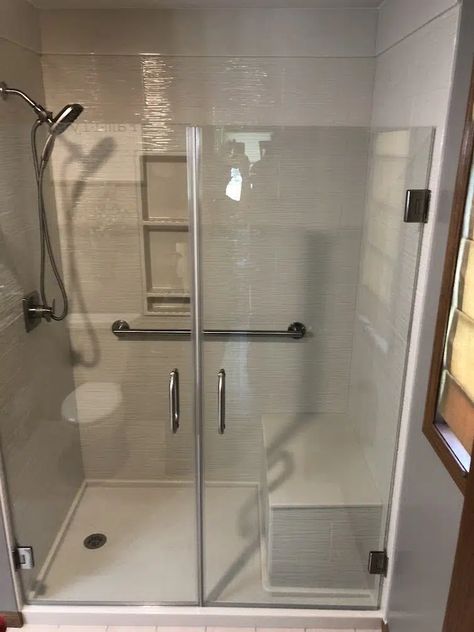 Glass Shower With Seat, 3x5 Shower With Bench, Shower Seats Built In, Glass Shower With Bench, Shower With Corner Bench, Shower With A Bench, Showers With Seats, Walk In Shower With Seat, Onyx Shower Ideas