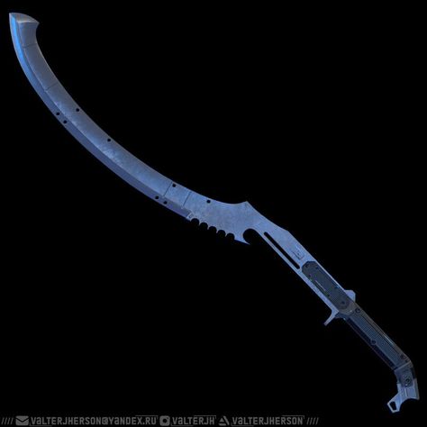 ArtStation - Sci-Fi Style Khopesh Sword Sci Fi Longsword, Cool Sci Fi Swords, Sci-fi Weopens, Khopesh Design, Sci Fi Melee, Sci Fi Spear, Sci Fi Knife, Tactical Swords, Batman Universe