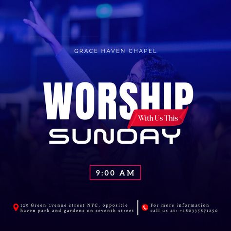 worship with us this Sunday church flyer Worship With Us Flyer Design, Worship Poster Design, Kindle Book Cover, Sunday Church, Concept Map, Church Poster, Campaign Posters, Church Flyer, Blog Header