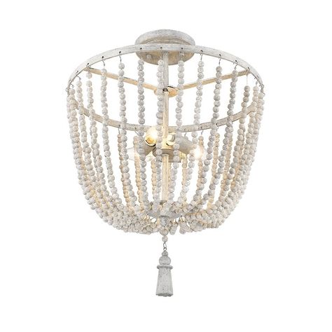 Semi Flush Light, Chic Lighting, Flush Light, Semi Flush Lighting, Beaded Chandelier, Light Fixtures Flush Mount, Chandelier Style, Light Bulb Types, Led Flush Mount