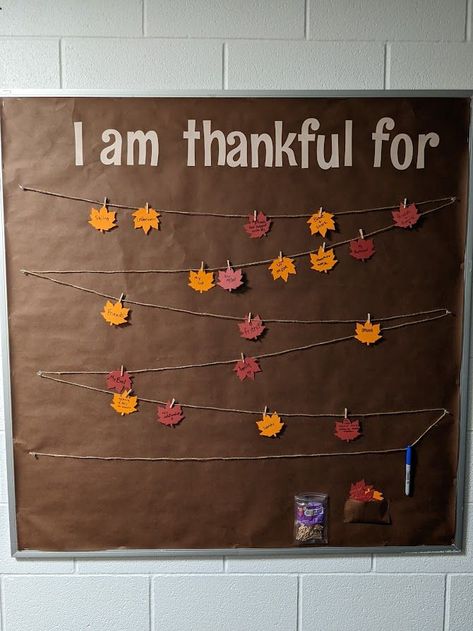 Patient Access Week Ideas, Ra Bulletin Boards Fall, Patient Access Week, Fall Sunday School Bulletin Boards, Sunshine Activities, Gratitude Bulletin Board, Ra Program Ideas, November Gratitude, Notice Board Ideas