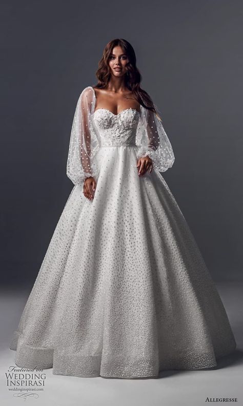 Ball Gown Wedding Dress With Puffy Sleeves, Puffer Sleeve Wedding Dress, Wedding Dresses Poofy Sleeves, Poofy Wedding Dress With Sleeves, Balloon Wedding Dress, Ball Gown Wedding Dress With Sleeves, Poofy Sleeve Wedding Dress, Off The Shoulder Balloon Sleeve Wedding Dress, Balloon Sleeve Ball Gown Wedding Dress