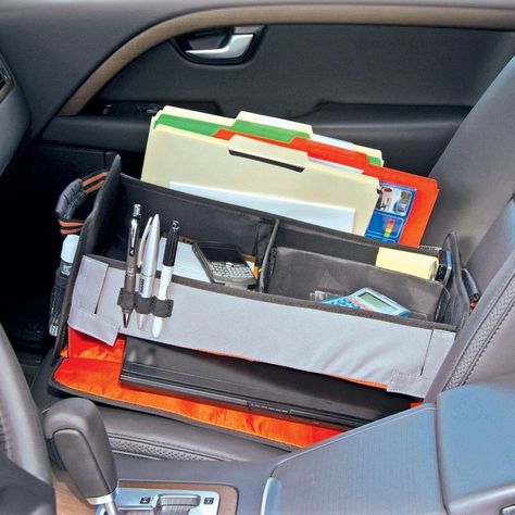 car office organizer, keep everything you need in one spot especially if you are on the road a lot for work. Work Car Organization Ideas, Car Office Ideas, Mobile Office Ideas Car, Home Health Nurse Organization Car, Car Office Organization, Vehicle Organization, Infusion Nurse, Work Truck Organization, Nurse Lifestyle