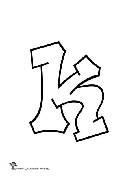 K Graffiti Letters, Drawing Ideas Letters, Bubble Letter K, Graffiti Bubble Letters, Graffiti Letters Styles, Letter K Design, Bubble Letters Alphabet, Alphabet Graffiti, Graffiti Lettering Alphabet