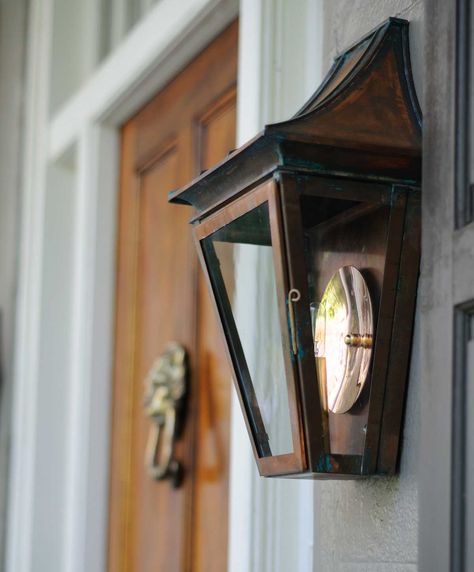 Fenwick Pocket - Urban Electric Co Copper Exterior Lighting, Garage Lighting Ideas, Copper Light Fixture, Copper Light, Urban Electric, Modern Garage, Exterior Renovation, French Doors Patio, Exterior Makeover