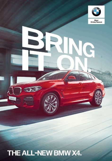 Car Advertising Design, Ad Car, Social Media Advertising Design, 광고 디자인, Bmw X4, Racing Posters, Vw T1, New Bmw, Social Media Design Inspiration