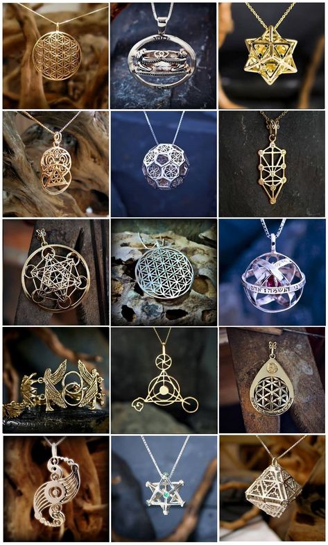 Symbol Jewelry, Spiritual Metal Jewelry With Unique Design, Sacred Geometry Art Spiritual, Spiritual Necklace Satya Jewelry, Flower Of Life Jewelry, Sacred Geometry Earrings, Sacred Geometry Necklace, Talisman Symbols, Sacred Geometry Clothing