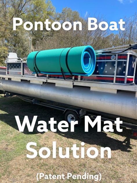 Now its easy to bring and store your Water Mat when you're on the water. Not inside the pontoon, that's for people to enjoy. The Water Mat Solution keeps your mat safe and out of the way so you can enjoy your pontoon boat without the worry of tripping and falling. Clink the YouTube link below to see how easy it is to use. Boat Storage Ideas Space Saving, Pontoon Boat Hacks, Cool Boat Accessories, Pontoon Boat Decor, Boating Hacks, Tiki Boat, Pontoon Ideas, Boat Remodel, Boat Organization