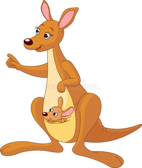 Cartoon Kangaroo And Joey Royalty Free Stock Photography - Image: 15448207 Cartoon Kangaroo, Kangaroo Drawing, Joey Kangaroo, Kangaroo Illustration, Kangaroo And Joey, Kangaroo Art, Kids Room Art Prints, Baby Joey, Kangaroo Baby