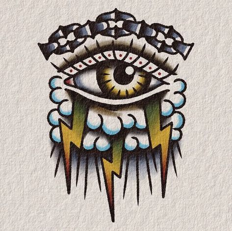 Eye Of The Storm Tattoo, Magikarp Tattoo, Traditional Tattoo Eye, Tato Irezumi, Traditional Tattoo Drawings, Traditional Hand Tattoo, All Seeing Eye Tattoo, Eyeball Tattoo, Traditional Tattoo Old School