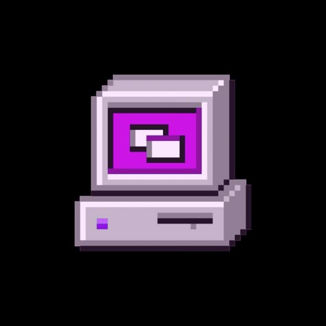 #pixel #pixelart #vaporwave #aesthetic #computer #PC #personalcomputer #pink #purple #freetoedit Computer Icons Aesthetic, Windows 95 Icons, Pixel Computer, Purple Computer, Purple Ios, Computer Theme, Icon Maker, Old Computer, Computer Icons