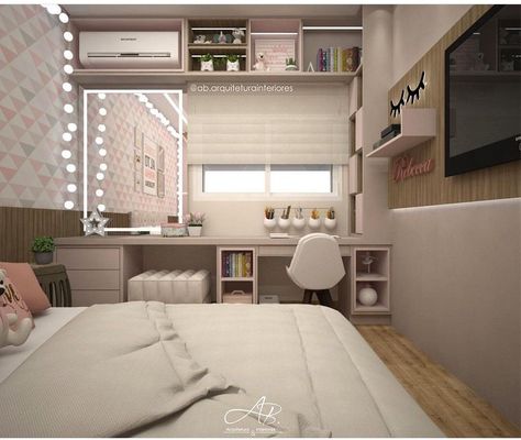 Zimmer Diy, Children's Bedroom Ideas, Cute Bedroom Ideas, Girl Bedroom Designs, Teen Bedroom Decor, Bed Desk, Girl Bedroom Decor, Small Room Bedroom, Cute Room Decor