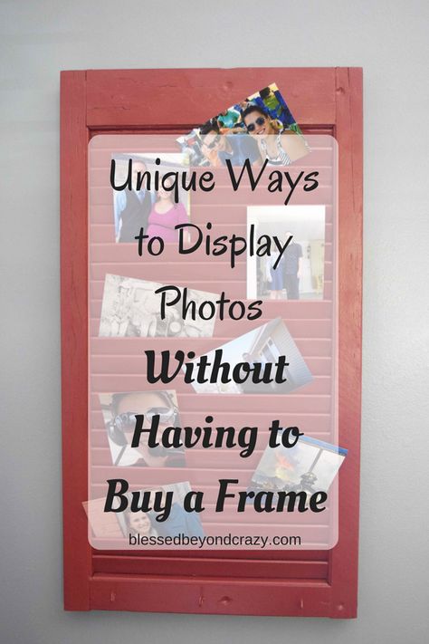 Unique Ways to Display Photos Without Having to Buy a Frame - #blessedbeyondcrazy #photos #homedecor Unique Ways To Display Photos, Ways To Display Photos, Hanging Multiple Pictures, Displaying Family Pictures, Photo Collage Diy, Picture Displays, Diy Photo Display, Photo Wall Display, Unique Picture Frames