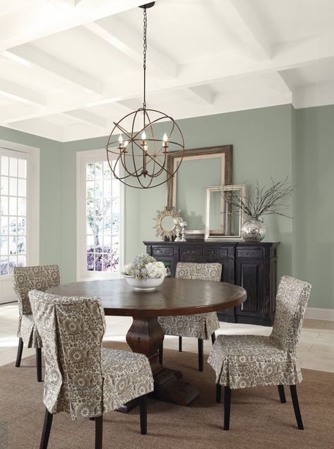 Sherwin-Williams has created four gorgeous color palettes for 2015. Fall in love with these must-have colors for your home. Dining Room Colour Schemes, Dining Room Paint Colors, Dining Room Paint, Kitchen Wall Colors, Dining Room Colors, Room Color Schemes, Room Paint Colors, Kitchen Paint, Willow Tree