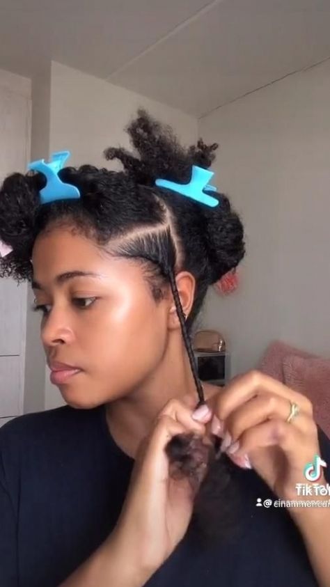 Tiktok Hairstyles, Cabello Afro Natural, Curly Hair Videos, Protective Hairstyles For Natural Hair, Quick Natural Hair Styles, Natural Hairstyle, Natural Hair Twists, Girls Natural Hairstyles, Hair Twist Styles