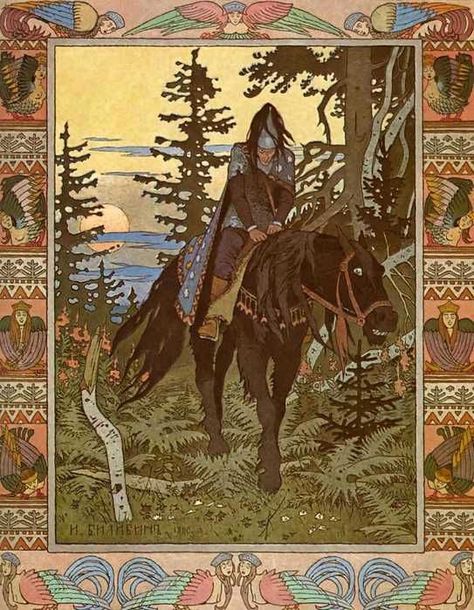 Ivan Bilibin - artist inspired by Russian fairy tales and Slavic folklore – Meet the Slavs Ivan Bilibin, Illustration Design Graphique, Slavic Folklore, Baba Yaga, Fairytale Illustration, Sketch Inspiration, Fairytale Art, Art Et Illustration, Russian Art