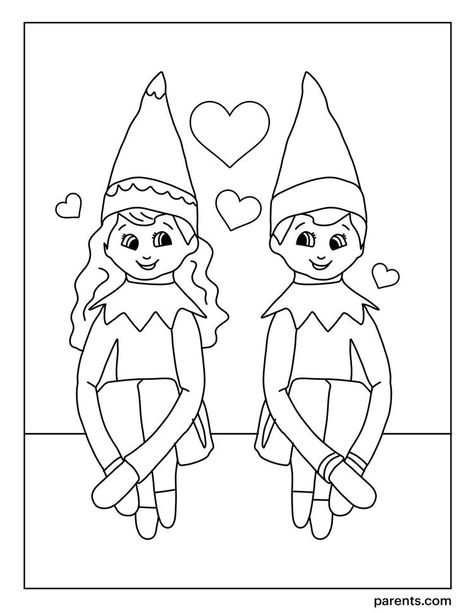 Elf Pictures, Elf On The Shelf Coloring, Pictures Of Elves, Elf On The Shelves, Elf Coloring, Merry Christmas Coloring Pages, Elf Shelf, Santa Coloring Pages, Coloring Printables