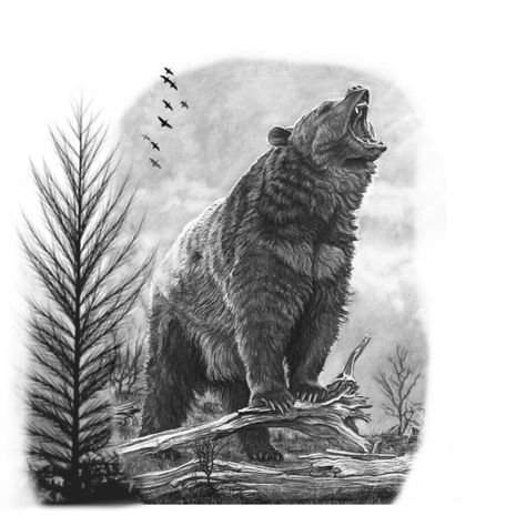 Grizzly Bear Tattoos, Tattoo Bear, Wolf Sleeve, Bear Tattoo Designs, Bear Sketch, Petit Tattoo, Mom Tattoo Designs, Men Tattoos Arm Sleeve, Bear Tattoos