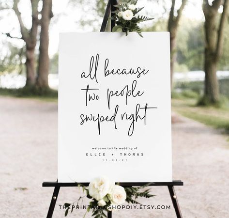 Wedding Signage Minimalist, Minimalist Wedding Sign, Basic Wedding Decor, Wedding Sign Florals, Minimalist Wedding Signage, Welcome Signage Wedding, Wedding Decor Signs, Welcome Sign For Wedding, Wedding Welcome Signage