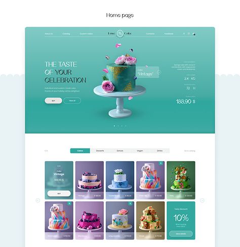 Bakery Website Design, Ux Design Principles, Bakery Website, Unique Website Design, Website Menu, Web Design Typography, Social Media Branding Design, Graph Design, Webpage Design