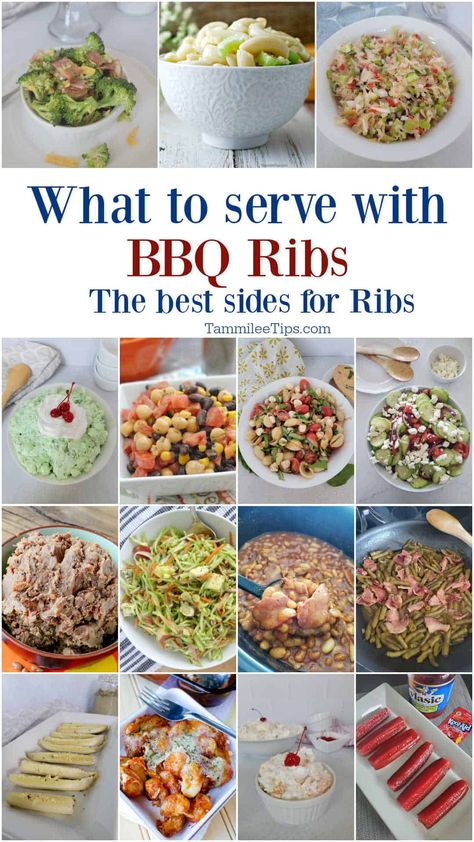 BBQ ribs are a classic summer dish, and they're even better when served with a variety of delicious side dishes. Check out the best sides and salads to serve with Barbecue Ribs. What Goes Good With Ribs Sides, What To Serve With Pork Ribs, Salad To Go With Ribs, What To Serve With Ribs Side Dishes, Ribs Dinner Sides Dishes Meals, Bbq Ribs Side Dishes, Sides To Go With Ribs, Bbq Ribs Sides Dishes, What To Serve With Ribs