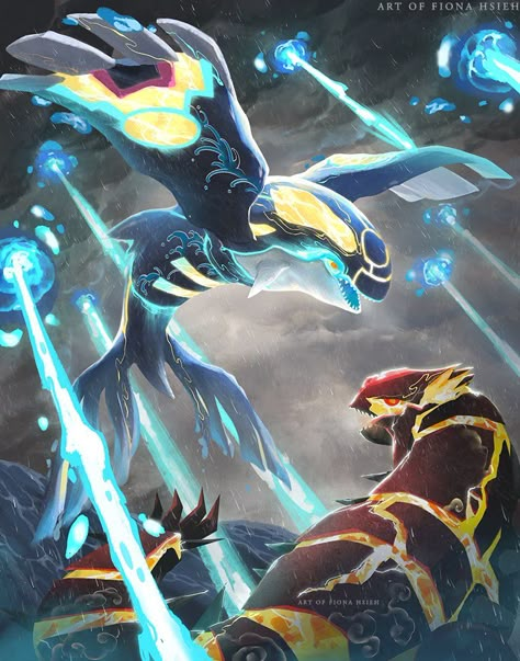 Fiona Hsieh on Twitter: "Primal reversion ⛈️… " Primal Kyogre, Primal Groudon, Kyogre Pokemon, Pokemon Z, Zoroark Pokemon, Deadpool Pikachu, Pokemon Painting, Legendary Pokemon, Pokemon Backgrounds