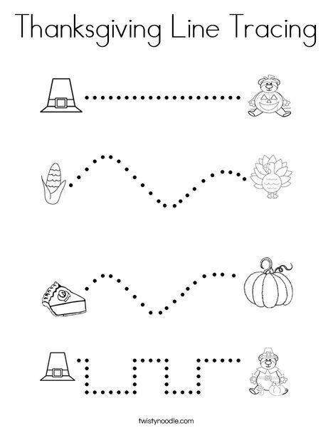 Thanksgiving Line Tracing Coloring Page - Twisty Noodle Thanksgiving Prewriting Worksheets, Thanksgiving Worksheets Preschool, Preschool November, November Preschool, Thanksgiving Lesson Plans, Line Tracing Worksheets, Thanksgiving Activities Preschool, Preschool Thanksgiving, Line Tracing