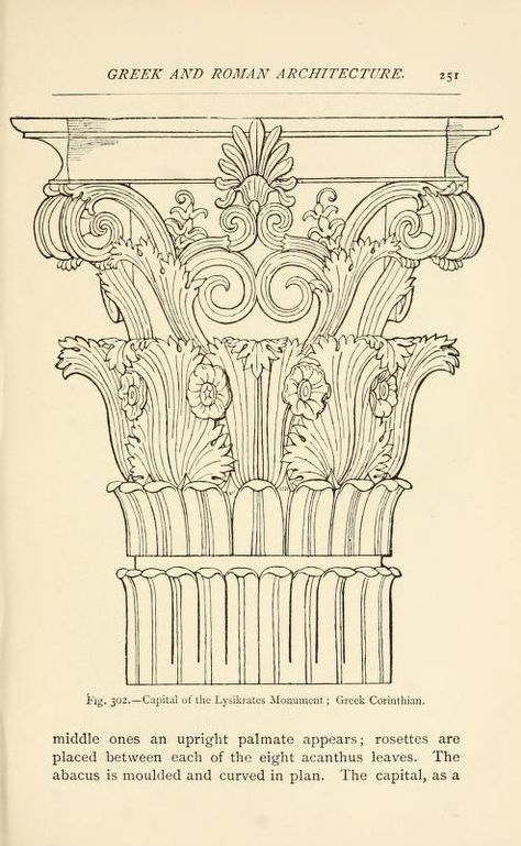 Greek Corinthian column capital  illustration. Historic ornament : treatise on decorative art Greek Corinthian Column, Greek Columns Sketch, Corinthian Pillar Tattoo, Greek Column Drawing, Corinthian Column Tattoo, Corinthian Column Drawing, Greek Columns Drawing, Column Drawing, Column Illustration