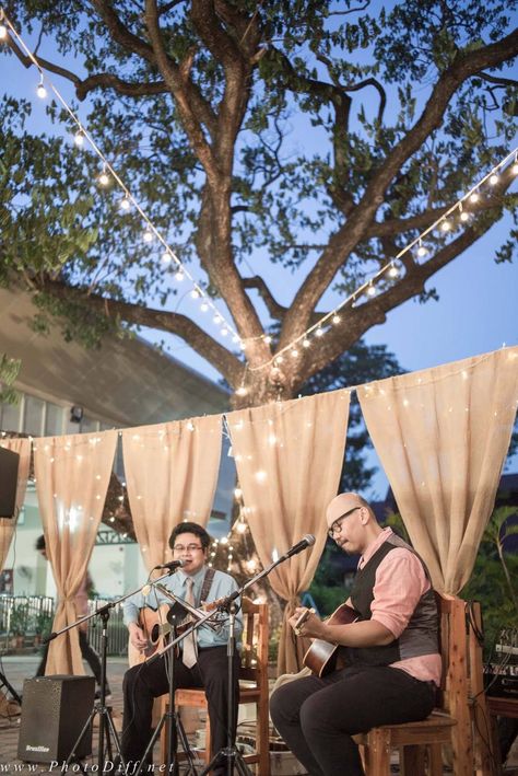 Spring Birthday Party: Garden Party – SeasonOverload Outdoor Band Stage, Backyard Concert Ideas, Outdoor Stage Decoration, Backyard Concert, Concert Decor, Birthday Party Garden, Garden Stage, Birthday Garden Party, Spring Birthday Party