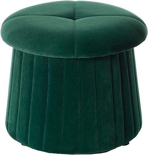 Amazon.com : Fabulaxe Tufted Velvet Mushroom Shape Storage Ottoman Storage Stool Trunk (Mustard) Fabulaxe : Home & Kitchen Trunk Ottoman, Chest Bedroom, Tufted Storage Ottoman, Ottoman Storage, Bedroom Items, Storage Stool, Storage Trunk, Blanket Storage, Comfy Tops