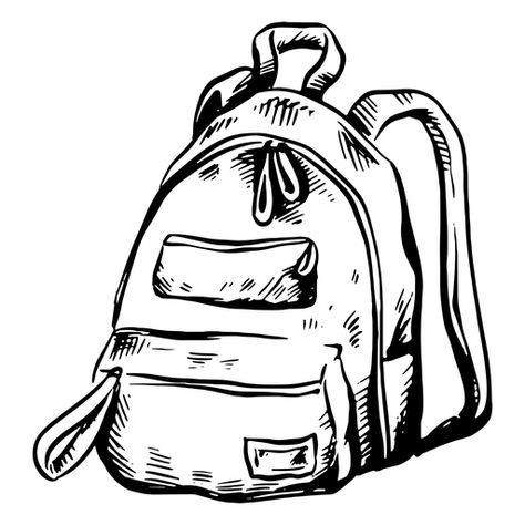 School backpack hand drawn PNG Design Open Backpack Drawing, Backpack Png, Backpack Drawing, Inktober 2024, Art Pics, Oc Inspo, Line Art Design, Galaxy Phone Wallpaper, Sketch Ideas