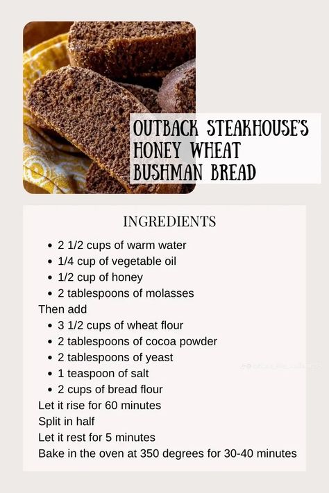 Recipe for Outback's bread! (Jordan the Stalliin on TikTok) #clonerecipes #recipes #outbacksteakhouserecipes Outback Bread Recipe For Bread Machine, Copycat Outback Bread, Outback Copycat Recipes, Simple Mills Copycat Recipes, Longhorn Bread Recipe, Outback Bread Recipe, Outback Steakhouse Bread, Outback Bread, Pumpernickel Bread Recipe