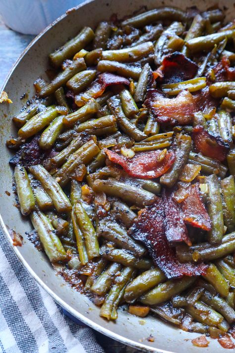 Best Ever Crack Green Beans - Bless This Meal Green Bean Bundle Casserole, Deconstructed Green Bean Bundles, Unbundled Green Beans Recipe, Cracked Out Green Beans, Paula Deen Green Beans, Flavorful Green Beans, Green Bean Bacon Recipe, Can Green Beans With Bacon, Cracked Green Beans With Bacon