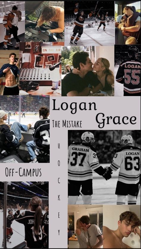 The mistake by Elle Kennedy, Logan&Grace #hockeyboy #offcampus The Mistake Logan And Grace, Logan And Grace The Mistake Aesthetic, John Logan And Grace Ivers, Grace The Mistake, Grace And Logan The Mistake, The Mistake Aesthetic, John Logan Off Campus, The Mistake Book, John Logan Aesthetic