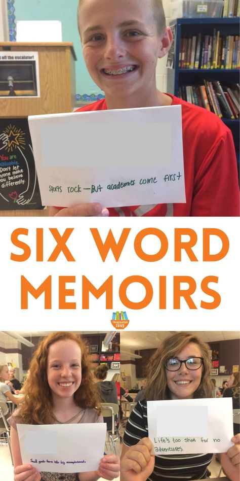 Memoir Ideas, 6 Word Memoirs, Teaching Middle School English, Six Word Memoirs, Phantom Tollbooth, Never Satisfied, Six Word Story, Writing Lesson Plans, Memoir Writing