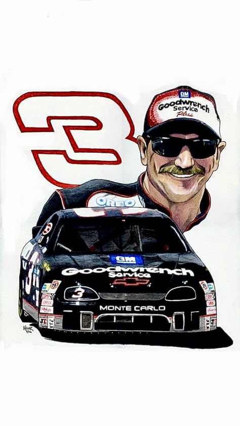 Dale Earnhardt Wallpaper, Nascar Drawing, Nascar Pictures, Car Drawing Pencil, Nascar Cars, Old School Cartoons, Dragon Ball Super Artwork, True American, Kevin Harvick