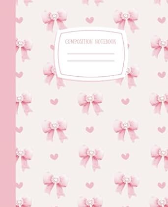 Composition Notebook: Coquette Bow Aesthetic Notebook For Girls & Teen Girls | 110 Pages, Wide Ruled Lined Paper, 7.5 X 9.25" | Pastel Pink School Supplies Note Book Aesthetic, Notebook Covers Aesthetic, Pink School Supplies, Notebook Lines, Cover Binder, Goodnotes Cover, Dance Essentials, School Journal, Notes Templates