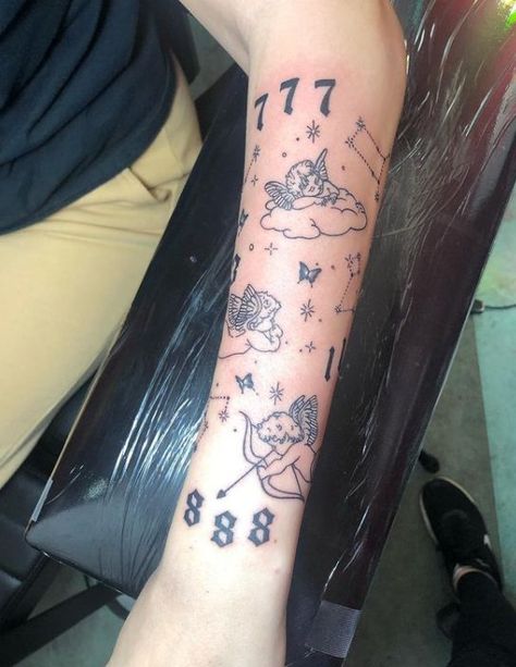 A List of 198 Spiritual Tattoo Ideas and Designsnot-given List Of Tattoo Styles, Patchwork Tattoo Spiritual, Teen Tattoo Ideas, Patchwork Tattoo Designs, 888 Angel Number Tattoo, Spirituality Tattoos, Tattoo Ideas Patchwork, Spiritual Tattoo Ideas, 3 Tattoo Ideas