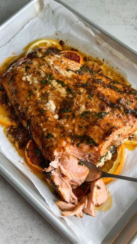 slow roasted sumac salmon ✨ this flavorful salmon is marinated in a mix of olive oil, a blend of spices including sumac, paprika, and… | Instagram Salmon Spices, Marinated Salmon, July 3, Easy Cooking, Fish And Seafood, Olive Oil, Seafood, Favorite Recipes, Fish