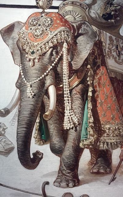 For The Leyendecker Fans Out There Austin Briggs, Indian Elephant Art, Asiatic Elephant, Om Art, Elephant Photography, Surealism Art, Elephant Home Decor, The Saturday Evening Post, Indian Arts And Crafts