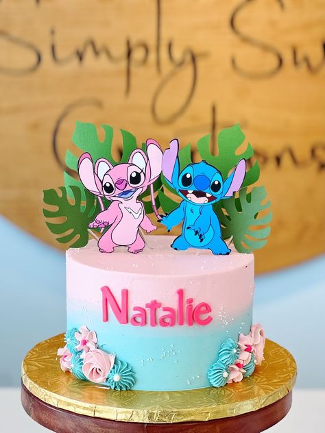 Stitch and Angel Inspired Cake Topper Cutouts Perfect for Your Themed Celebration - Etsy Stitch And Angel Cakes Ideas, Stitch And Angel Cake Topper, Stitch And Angel Party Ideas, Angel Stitch Cake, Stitch Disney Cake, Angel And Stitch Cake, Stitch And Angel Birthday Cake, Stitch Angel Cake, Bolos Do Stitch