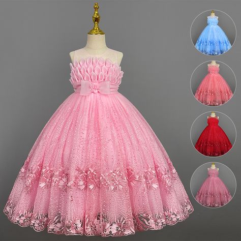 Teen Bridesmaid Wedding Party Dresses for Girls Elegant Children Pageant Princess Long Dress Kids Graduation Ceremony Ball Gown #yfp #fypシ゚viral #customdress #kidsdresses #kidspartywear #kidspartydress #partydress #formaldress #girlspartydress #kidsweddingdress #flowerkidsdress #kidswear #kidstyle #kidsdress #kidsclothes #KidsFashion #kidsclothing Red Ball Gown Elegant, Dresses For Christmas Party, Dresses For Christmas, Beaded Flower Girl Dress, Train Silhouette, Lotus Bud, Red Ball Gown, Kids Party Wear, Pink Ball Gown