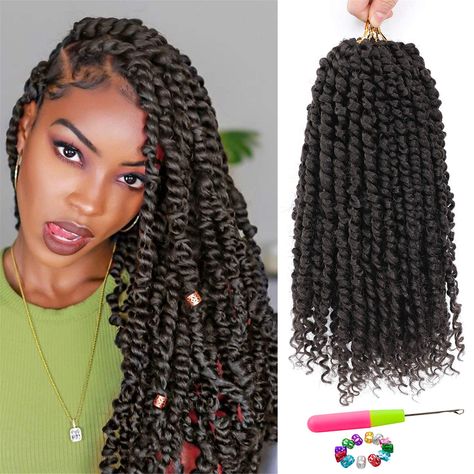 PRICES MAY VARY. ✅NAYOO Passion Twist Hair - 100% Handmade by professional braid stylists(not manufactured). Pre-twisted passion twist braiding hair, no frizz, no chemicals, shedding free, tangle free, curly crochet hair extension for black women. ✅Size & Color - (8 Packs, Passion Twist Hair 12 Inch, #4). Passion twist hair options: 5 size (10inch, 12inch, 14inch, 18inch, 24inch), 5 colors available (1B,#2,#4,T27,T30). Weight: 50g/pack, 12 strands per pack. Usually 8 pack is enough for a head. ✅ Wand Curl Crochet Hair, Passion Twist Crochet, Curly Crochet Braids, Passion Twist Hair, Spring Twist Hair, Synthetic Braiding Hair, Braiding Hair Extensions, Passion Twists, Curly Crochet Hair Styles