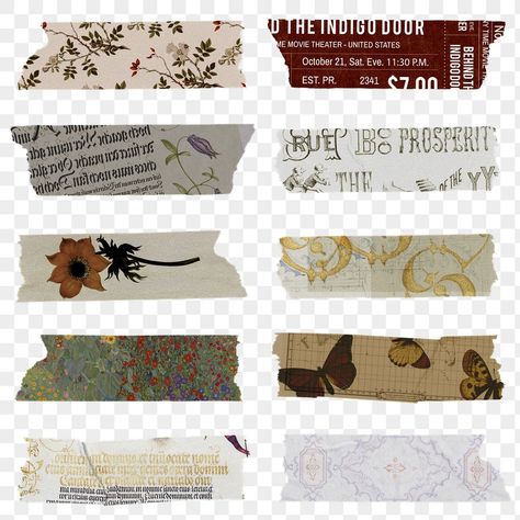 Washi Tape Printable Aesthetic Vintage, Vintage Tape Printable, Aesthetic Tape Sticker Printable, Aesthetic Sticker Design Printable, Scrapbook Stickers Transparent Background, Aesthetic Journal Stickers Png, Scrapbook Ideas Background, Washi Tape Transparent Png, Journal Tape Sticker