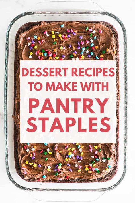 Easy Dessert Few Ingredients, Pantry Baking Recipes, Desserts To Make In Bulk, Dessert With Ingredients You Have, Easy Pantry Cookies, Pantry Cookie Recipes, Baking With Things You Have At Home, Desserts From Pantry Staples, Desserts With Stuff You Already Have