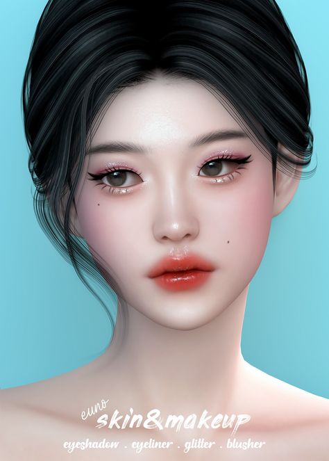 sim4cc makeup set Sims 4 Makeup Set, Sims 4 Asian Makeup, Eye Bags Makeup, Sims 4 Makeup, Mod Makeup, Sims 4 Tattoos, Mod Hair, The Sims 4 Skin, Makeup Cc