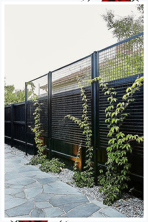 Outdoor Privacy Screens - Visit immediately for you will never know what you will find. Click to visit TODAY! Wall Climbing Plants, Black Fence, Garden Vines, Garden Screening, Vertical Gardens, Walled Garden, Have Inspiration, Fence Decor, Backyard Fences