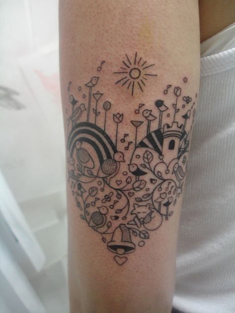 Coração de pássaros Doodle Tattoo, Up Tattoos, Cute Heart, Skin Art, Mini Tattoos, Love Tattoos, Tattoo You, Pretty Tattoos, Heart Tattoo