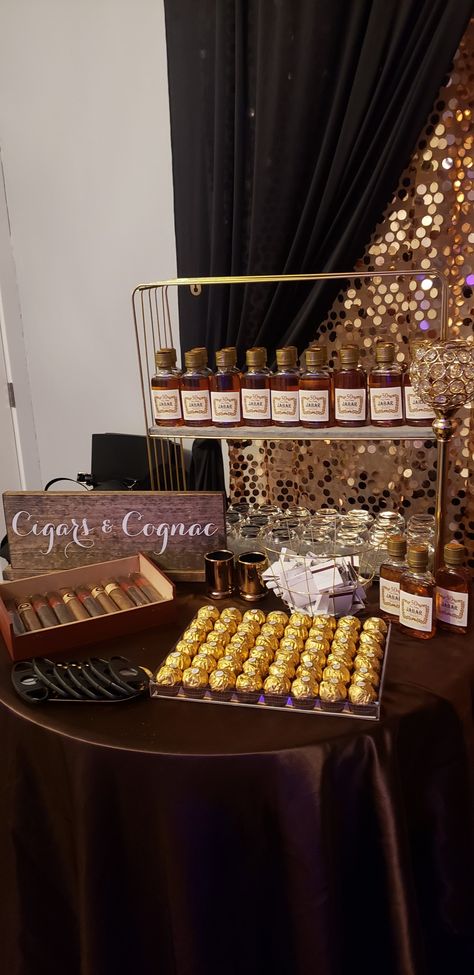 Mens 32 Birthday Party Ideas, Man Of The Hour Birthday, Cigars And Whiskey 50th Birthday, 30th Birthday For Men Theme, Fancy Birthday Party For Men, 30th Table Decorations For Men, Man's 50th Birthday Party Ideas, Cigars And Cognac, Mens Bday Party Ideas At Home